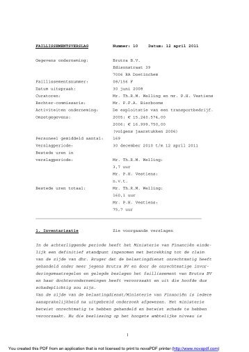 Faillissementsverslag nr. 10 12-04-2011.pdf - Welling & Hofstede ...