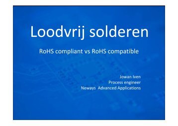 Loodvrij solderen - RoHS compliant vs. RoHS compatible - VeMet