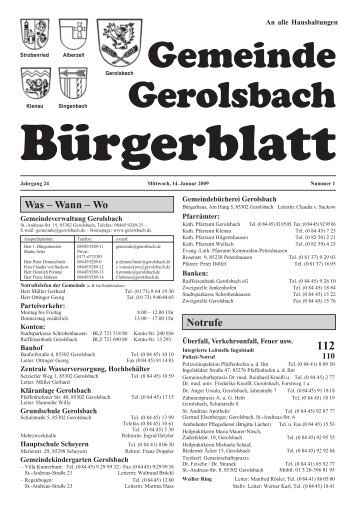 Bürgerblatt vom Januar 2009 - Neu!