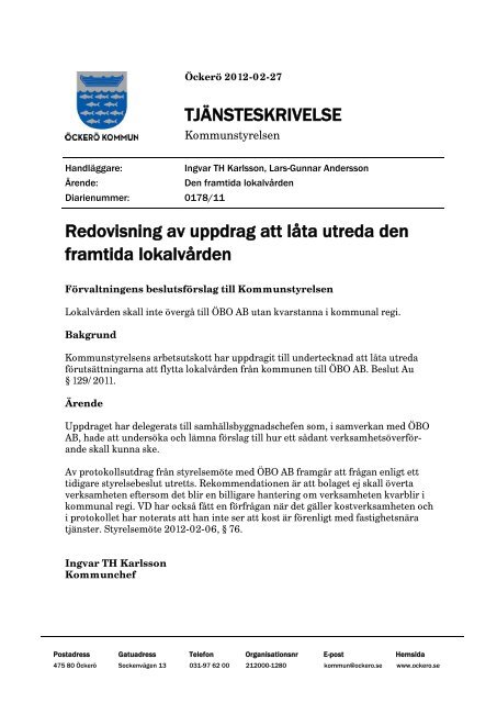 KALLELSE/Underrättelse 1(2) 2012-03-07 ... - Öckerö kommun