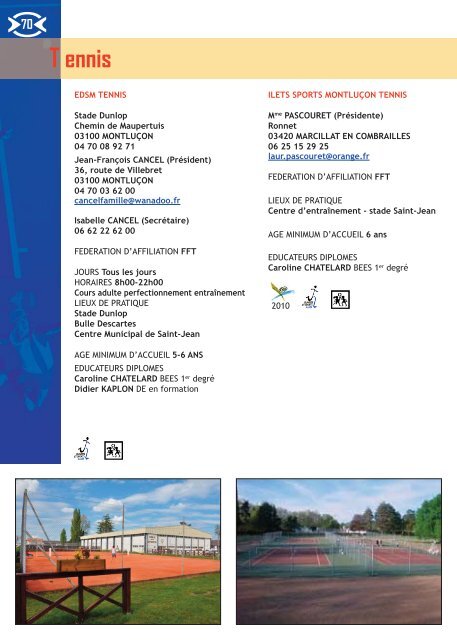 Brochure 10/11:OMS - Office Montluçonnais du Sport