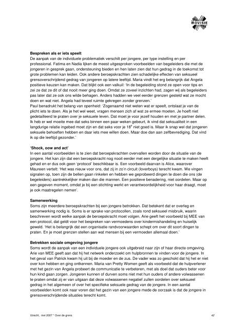 Over de grens - rapport - Movisie