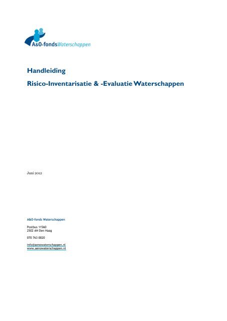 Handleiding Risico-Inventarisatie & -Evaluatie Waterschappen