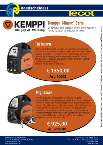 Mig lassen € 925,00 Kemppi “Minarc” Serie Tig ... - Raedschelders
