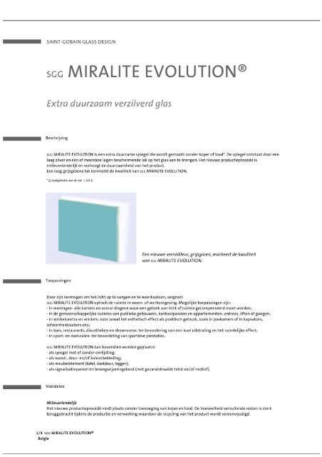 SGG MIRALITE EVOLUTION - Saint Gobain Glass