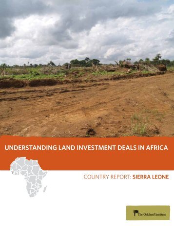 Country Report: Sierra Leone - Oakland Institute
