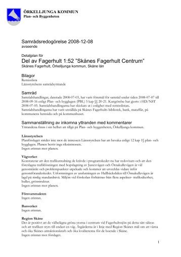 Samrådsredogörelse (PDF) - Örkelljunga kommun