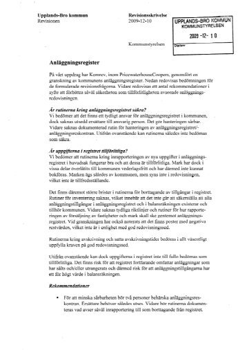 Anläggningsregister - Upplands-Bro