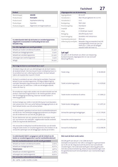 Feitenonderzoek Beleggingsverzekeringen deel 2