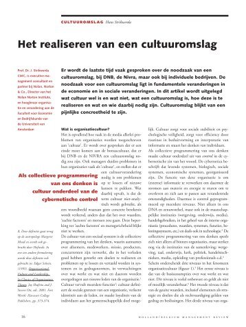 Het realiseren van een cultuuromslag - Seminars op Maat