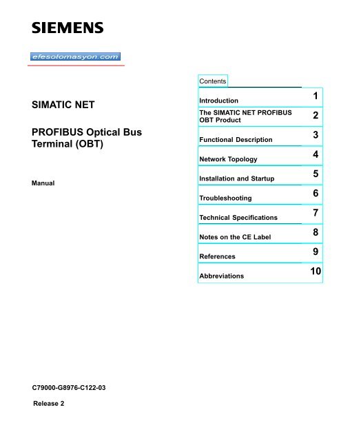 Siemens PROFIBUS Optical Bus Terminal (OBT) - efes otomasyon