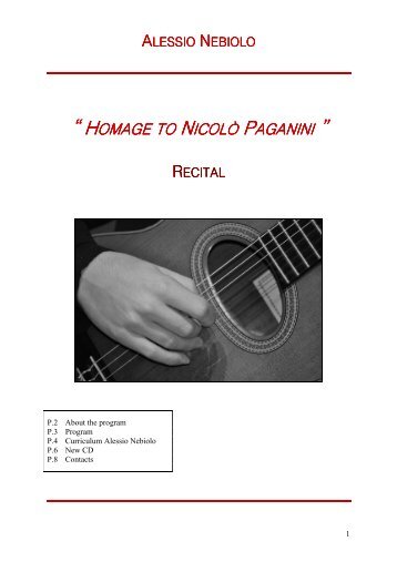 Homage to Nicolo Paganini - Alessio Nebiolo