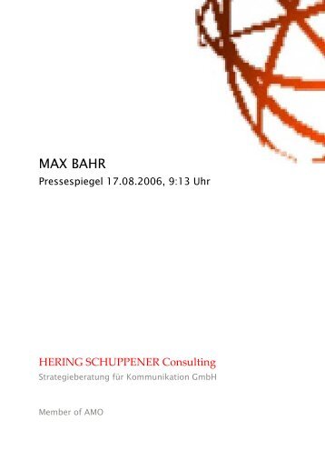 Pressespiegel Max Bahr/Praktiker (PDF-Datei) - Hosak Racky ...
