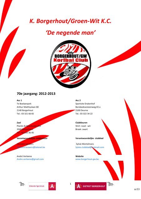 Clubblad jaargang 70 - nr 33 - Borgerhout-GW