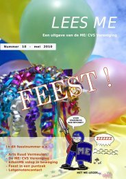 Lees ME is - ME|cvs Vereniging