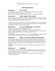 Kemiskafferiet modul 9 experiment