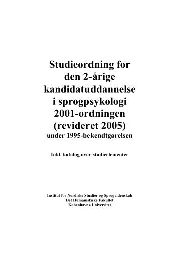 revideret 2005 - Sprogpsykologi - Københavns Universitet