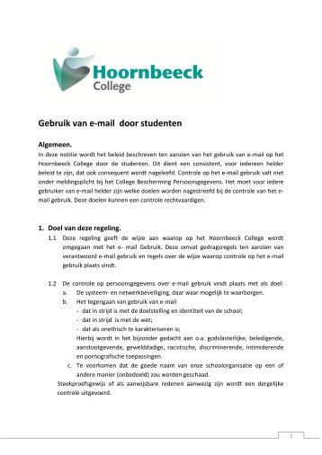 Gebruik van e-mail door studenten - Hoornbeeck College