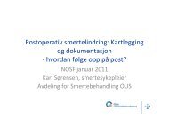 PO smertelindring NOSF - Norsk smerteforening