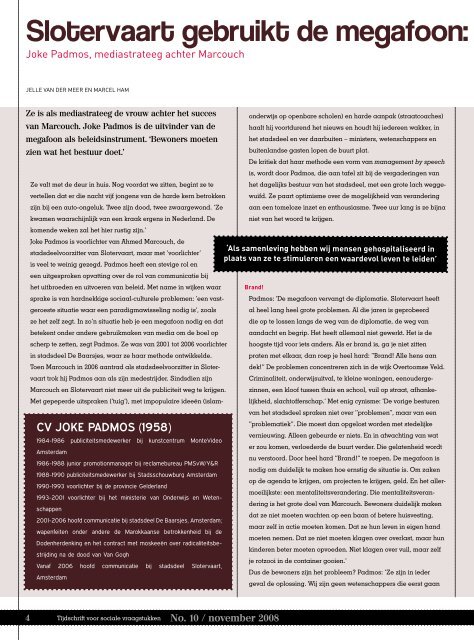 Lees het interview met Joke Padmos - TSS — tijdschrift voor sociale ...