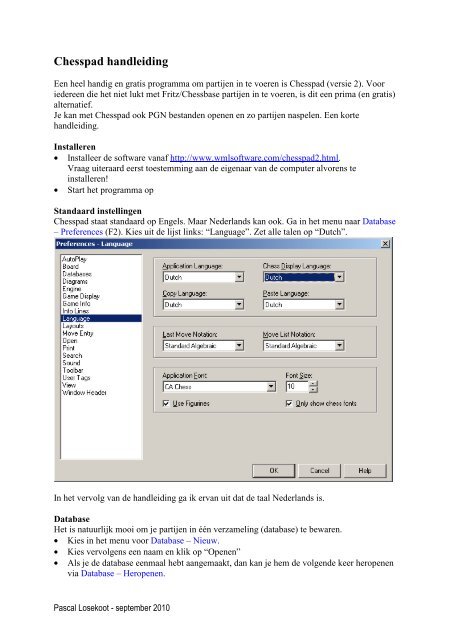 Handleiding Chesspad 2 - Koninklijke Nederlandse Schaakbond
