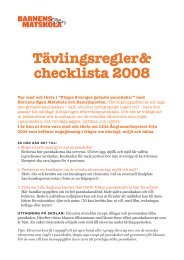 Tävlingsregler & checklista 2008 - Barnens egen matskola