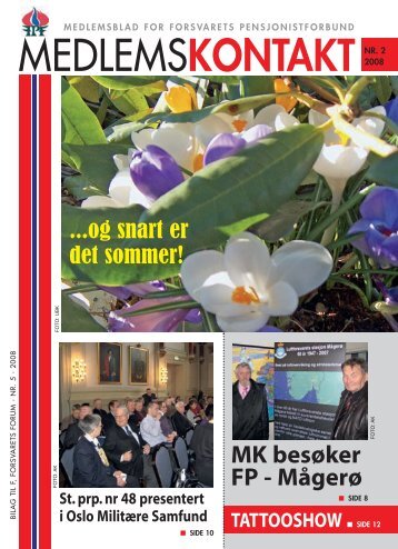 Medlemskontakt nr 2 - 2008 - FORSVARETS SENIORFORBUND