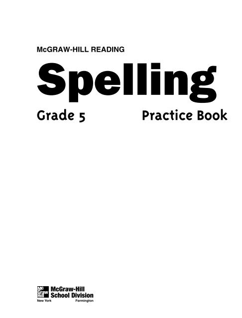 Spelling Practice Book - Elida Local School District