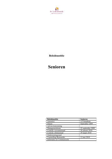 Doc. Beleid senioren - De Lichtenvoorde