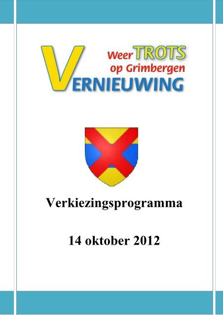 Verkiezingsprogramma 14 oktober 2012 - Yves Verberck
