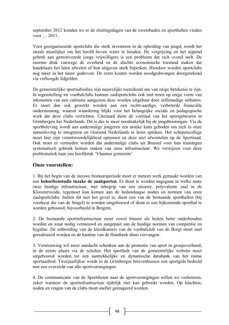 Verkiezingsprogramma 14 oktober 2012 - Yves Verberck