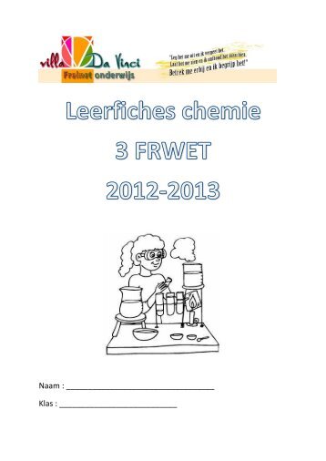 Leerfiches chemie 3 FRWET 2012-2013