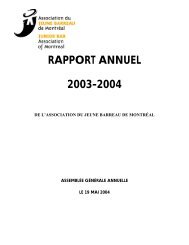 RAPPORT ANNUEL 2003-2004 - Association du Jeune Barreau de ...