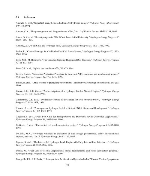 Technology Status of Hydrogen Road Vehicles