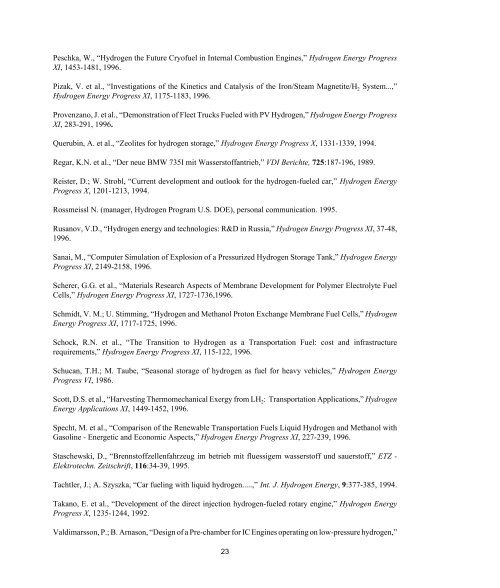 Technology Status of Hydrogen Road Vehicles