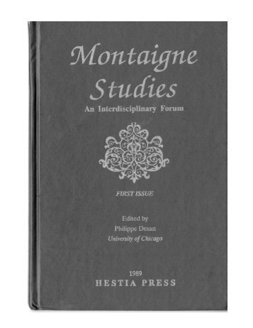 MONTAIGNE STUDIES - Division of the Humanities - University of ...