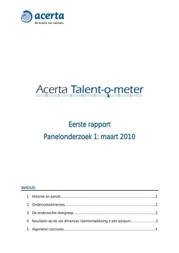 Talent-O-Meter – Eerste rapport – panelonderzoek 1 ... - Ikgavoorhr.be