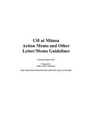 UHM Action Memo Format - University of Hawaii at Manoa