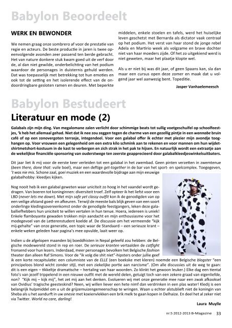 B-magazine mei 2013 - Babylon