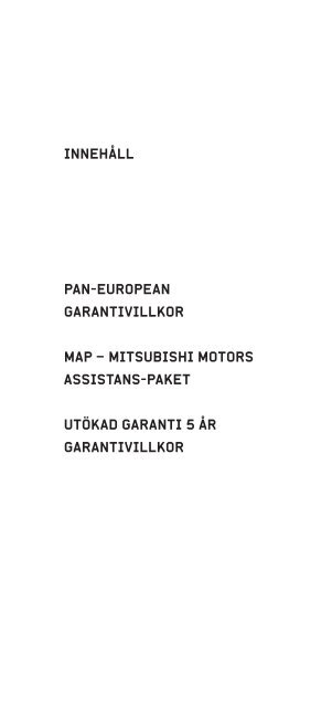 Villkor för garanti (pdf) - Mitsubishi