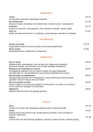 Voorgerechten: Tartaar €13.50 Licht gerookt, pekelvlees ... - Dinnersite