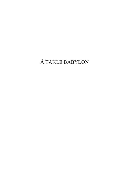 Å Takle Babylon - Silver Feather Music