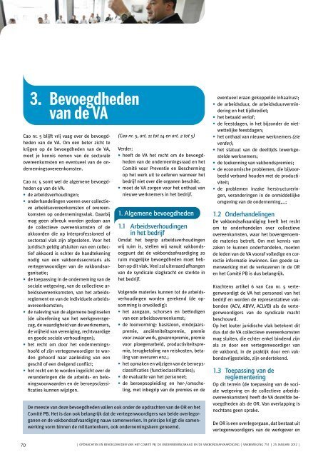 Opdrachten en bevoegdheden van het Comité voor Preventie ... - ACV