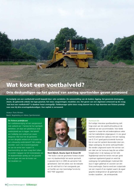 Wat kost een voetbalveld? - Adviesburo Riet
