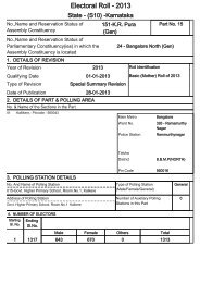 Electoral Roll - 2013 - Chief Electoral Officer of Karnataka