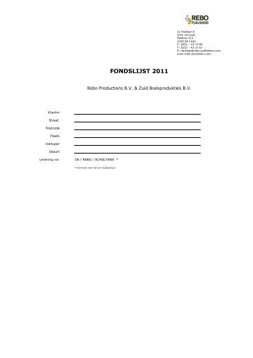 FONDSLIJST 2011 - Rebo Publishers