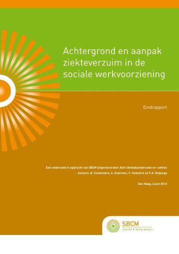 Achtergrond en aanpak ziekteverzuim in de sociale ... - AStri