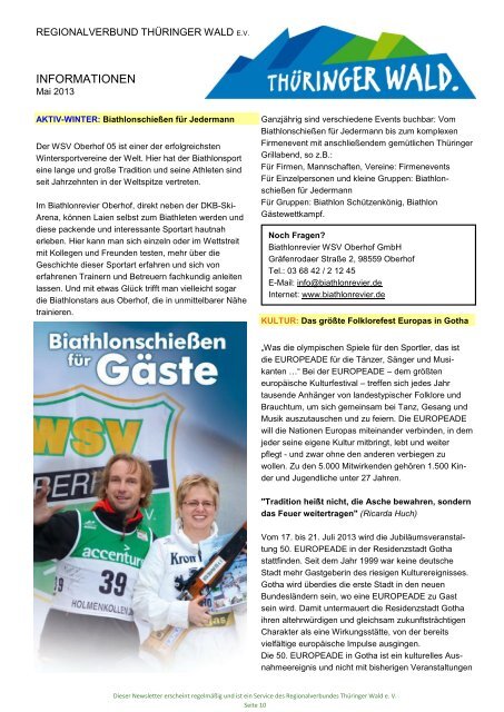 Newsletter des Regionalverbundes - Ausgabe 5 ... - Thüringer Wald