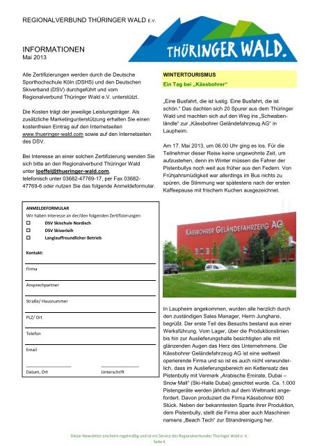 Newsletter des Regionalverbundes - Ausgabe 5 ... - Thüringer Wald