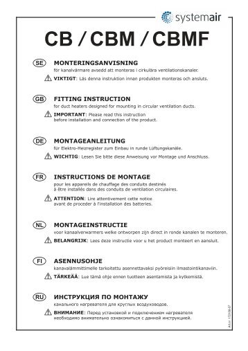 CB CBM / CBMF / - Systemair